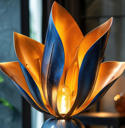 Metallic Petal Table Lamp details-Melriona